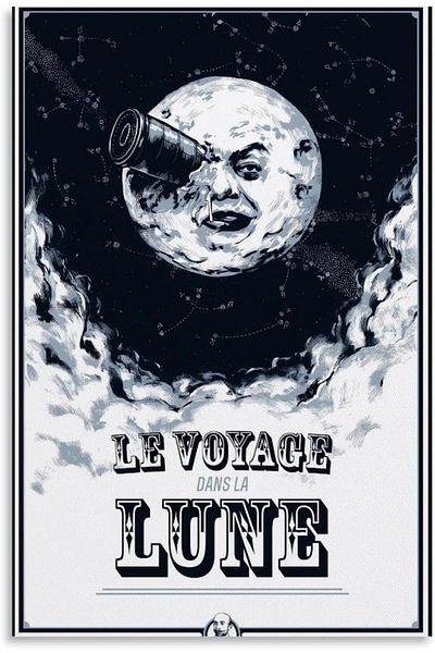 Generic A Trip to The Moon Poster Canvas Wall Art Living Room Posters for Bedroom Home Decorative 08x12inch