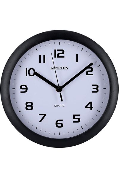 KRYPTON Modern Round Wall Clock – Easy-to-Read, Silent Quartz Movement, Stylish Décor
