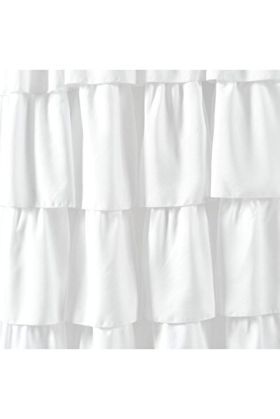 Lush Decor Decorative Ruffled Window Curtain 84 x 50 in White