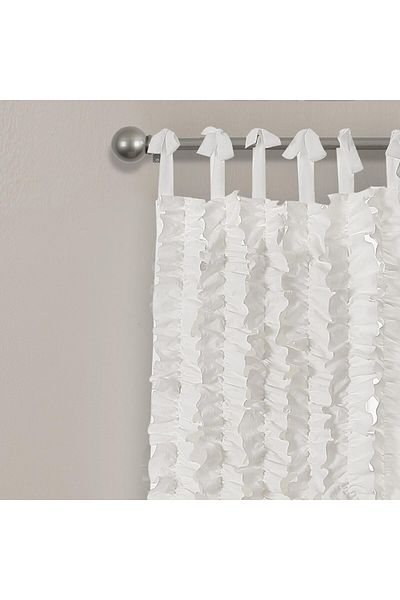 Generic Lush Decor, White Sophia Ruffle Curtain | Textured Window Panel Set for Living, Dining Room, Bedroo