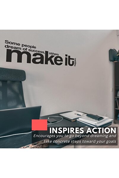 ALAYRA International Some Dream of Success Others Make It Happen Motivational Office Wall Art Sticker 56×15 cm