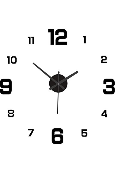 007 Frameless 3D Wall Clock Sticker - Large Modern Decorative Wall Clock with...