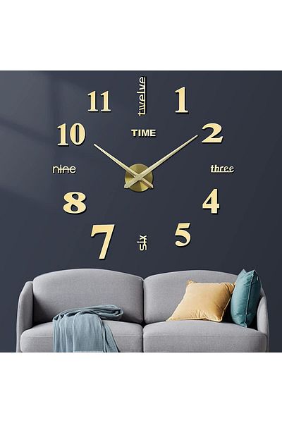 Generic ALMEKAQUZ 3D DIY Wall Clock,Big Size Wall Decorative Clocks Silent Non Ticking Movement Clocks,for
