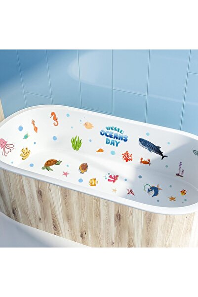 Generic 6-piece Non-Slip Bath Stickers - Sea Creatures Adhesive Bath & Wall Decals for Kids