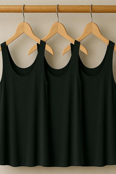 COTENCONCEPT Μπλουζάκι 3 τεμαχίων A-Line Plus Size Βαμβακερό λουράκι