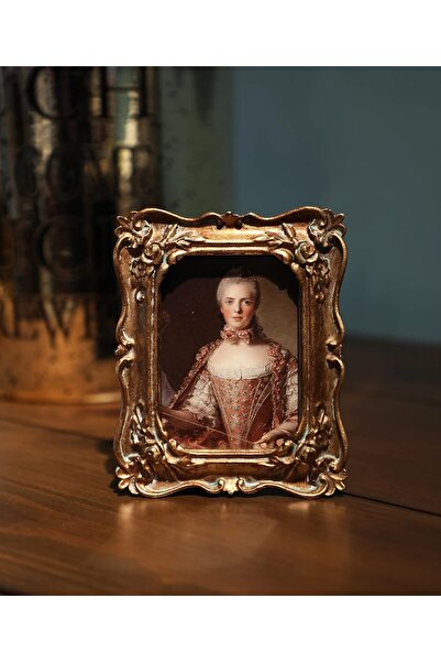 Generic إطار صور صغير عتيق من YULINK مقاس 2.5 × 3.5، إطار مزخرف باللون البرونزي الذهبي للطاولة والجدار