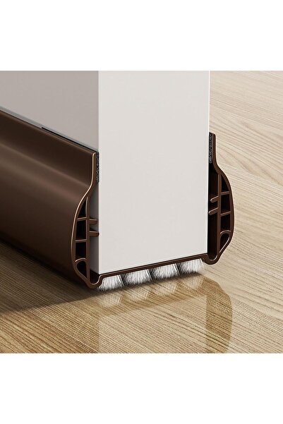 NALACAL مانع تيارات الهواء أسفل الباب مع فرشاة، عازل للضوضاء، بني - 36.6 بوصة