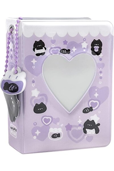 EXCEFORE ألبوم صور صغير مقاس 3 بوصات، حامل بطاقة صور Kpop على شكل قلب مجوف مع...