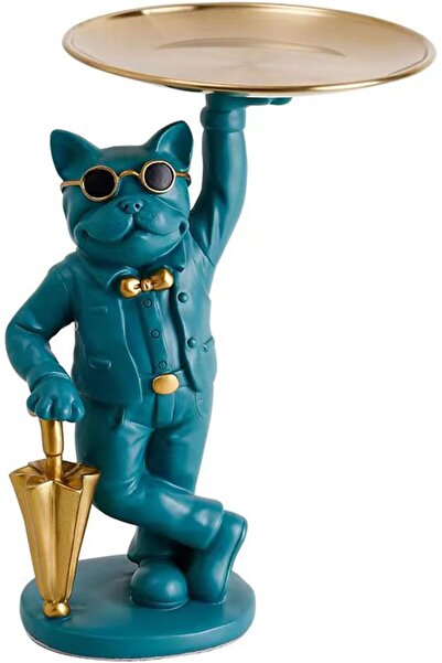 Arabest صينية تخزين المفاتيح، صينية مفاتيح على شكل كلب بولدوغ فرنسي، صينية تخ...