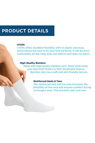 BELİNOPLUS Комплект от 4 безшевни дамски чорапи от органичен бамбук