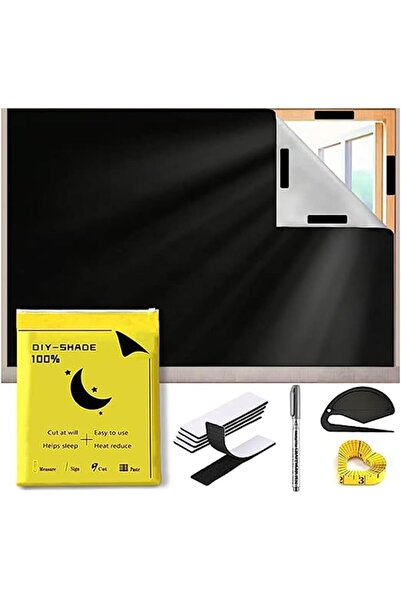 Arabest Blackout Blinds 100% Blackout Window Cover Film Portable Travel No Drill Easy Cut to Size (1.45x2m)