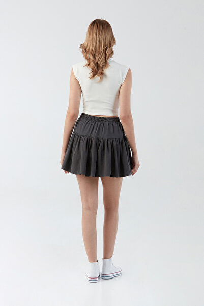 Fulla Moda Modal Skirt with Ribbon Detail and Ruffled Shorts