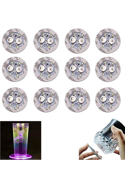 Generic Duomama 12 Pack Multicolor LED Coasters for Drinks - Light Up Your Club, Party, or Wedding Décor wi
