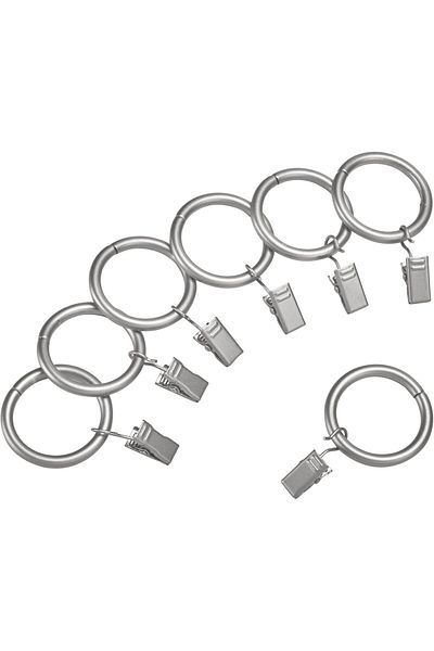 Generic AmazonBasics 2.54-cm Curtain Clip Ring, Set of 7, Nickel