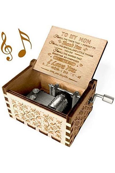 Generic Music box with melody "To My Mom " for mom from the daughter, vintage miniature music box engraved,