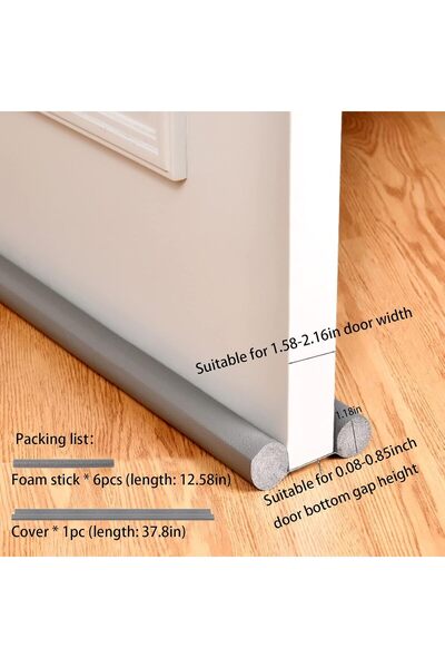 MAKINGTEC مانع تيار الهواء أسفل الباب، مانع تيار الهواء، مانع للضوضاء (بني)