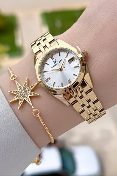 Daniel Klein Gold Renk 28 Mm Kadın Kol Saati Ve Bileklik
