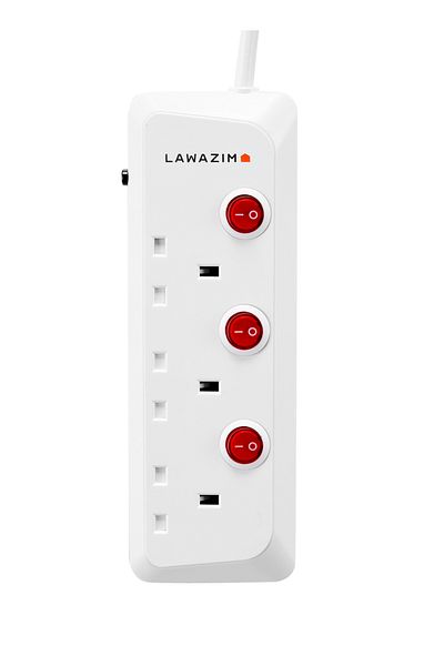 Lawazim 3-Way Heavy-Duty Extension Cord – 2990W with 5M Cable and Individual On/Off Buttons