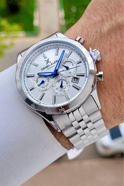 Daniel Klein Gümüş Renk Iç Göstergeleri Aktif Erkek Kol Saati