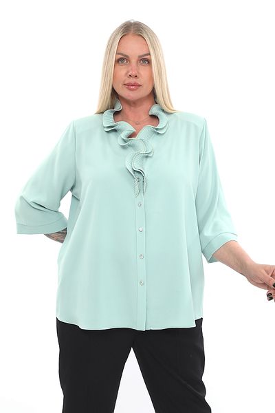 KİFAYET 22427 Jesika Shirt with Ruffled Collar and 3/4 Sleeves (R) (B105)