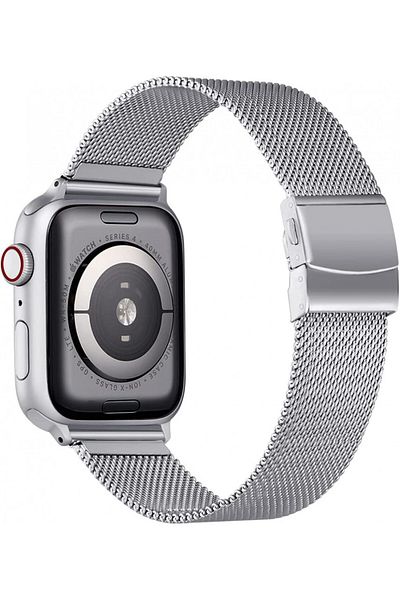 AFEKYY Curea metalică, argintie, oțel inoxidabil, compatibilă cu Apple Watch 6/5/4/3/2/1, SE.