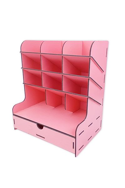 kutuTR Cross 9 Compartment Desktop Pen Holder Organizer with Drawer Disassembled