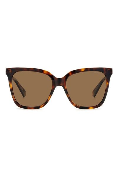 Polaroid PLD 4155 S/X 086/SP Women's Sunglasses, Havana, Rectangular, 55 mm
