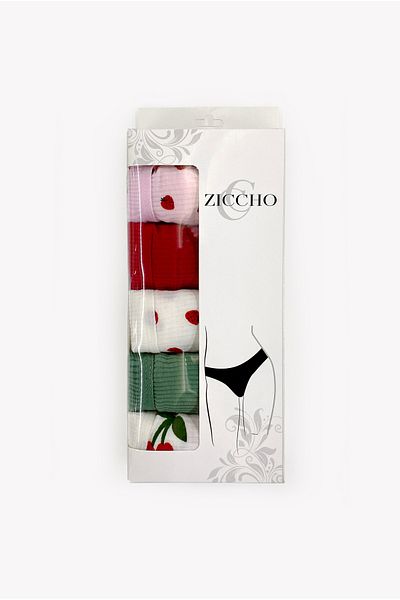 ZICCHO Fruit Patterned Combination Women's 5-Piece Bikini Panties