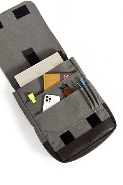 Fiyaka Mega 419 Унісекс Канава Рюкзак з відділеннями для ноутбука СІРИЙ-КАВОВИЙ