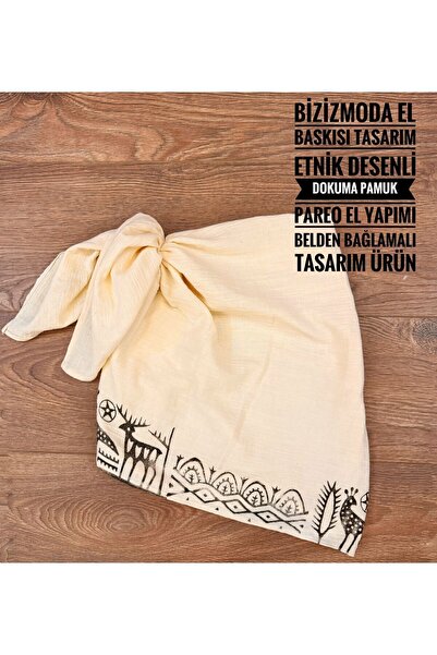 bizizmoda Bizizmda El Baskısı Tasarım Doğal Pamuk Etnik Güneş Desenli Belden ...
