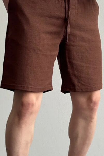 COOL TARZ Ανδρικό κανονικό σορτς καφέ Musli Elastic Lace Up