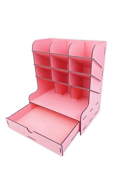 kutuTR Cross 9 Compartment Desktop Pen Holder Organizer with Drawer Disassembled