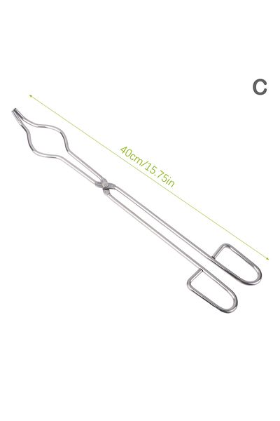Choice 40cm Professional Grade Stainless Steel Crucible Tongs Graphite Melting Plier Holder Chrome Plated B