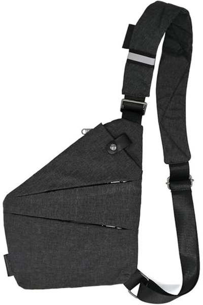 Lkex ανδρική τσάντα ώμου, νάιλον/πολυεστέρας, γκρι/μαύρο, 30 x 23 cm