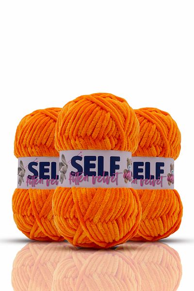 Self 3 Συσκευασία Πορτοκαλί Βελούδινο Σχοινί, Amigurumi, Παιχνίδι, Πλεκτό Σχοινί Κουβέρτα, Kitten Velvet