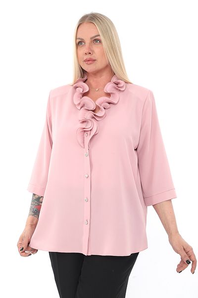 KİFAYET 22427 Jesika Shirt with Ruffled Collar and 3/4 Sleeves (R) (B105)