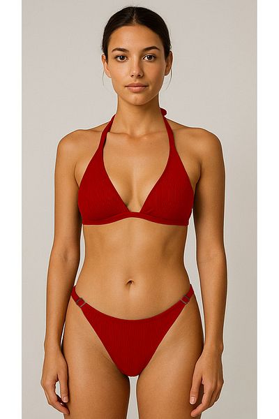 Pierre Cardin Women's Long Triangle Bikini Set Hr24Bt006 – Twill, Unpadded, Tie-Up Model