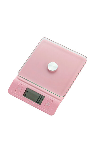 Lawazim Electronic Glass Kitchen Scale - Pink, LCD Digital Weighing Scale, Multi-Unit Conversion