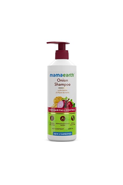 Mamaearth Onion Shampoo for Hair Growth & Hair Fall Control with Onion Oil & Plant Keratin 400ml