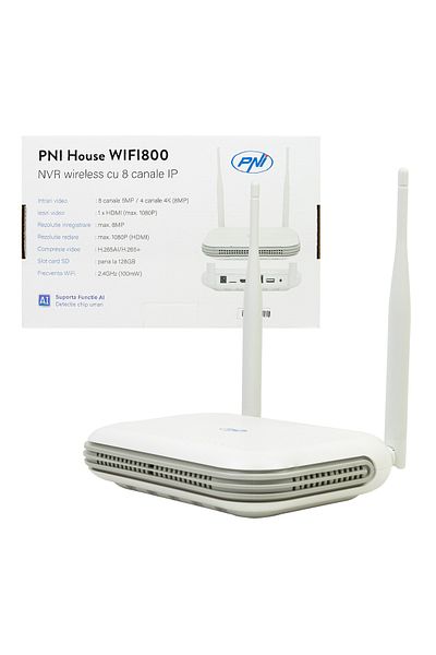 PNI PNI House WIFI800 wireless NVR, 8 channels 5MP or 4 channels 4K 8MP voice prompt