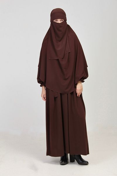 Altobeh Σετ Abaya - Σετ 3 τεμαχίων - Σετ με βολάν με ζώνη, σεντόνι και πέπλο