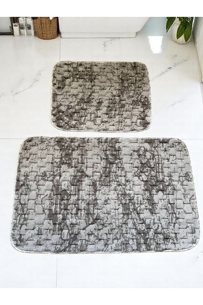 MixCotton Home Χαλάκι μπάνιου Αντιολισθητική βάση 80x50 cm + 40x50 cm