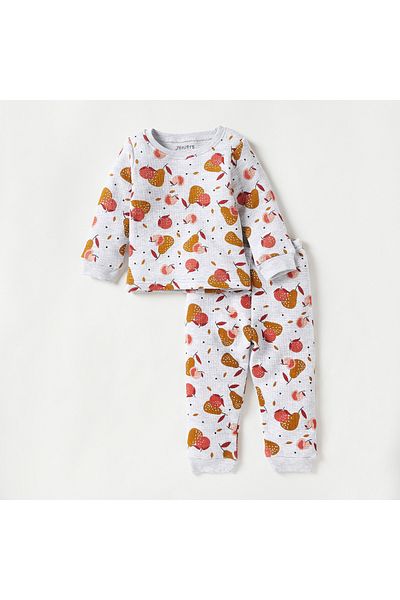 Juniors All-Over Fruit Print Long Sleeves T-shirt and Pyjama Set