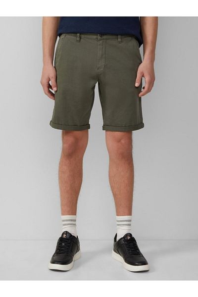 QS by s.Oliver Q/s By S.oliver Men's Chino Shorts, John, With Mid-rise Waist And Regular Fit, Dark Green