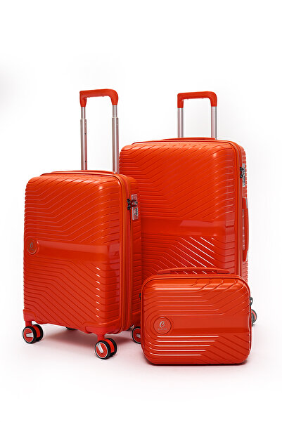 ELATAE Exclusive Pro Polipropilen Kırılmaz 3'lü Valiz Seti Orta - Kabin Boy v...