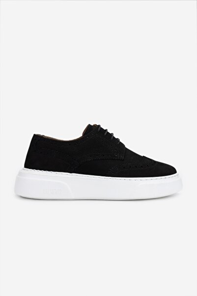 Valmenti Erkek Hakiki Deri Siyah Nubuk Sneakers & Spor Ayakkabı