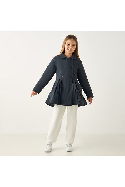 Juniors Solid Light Jacket with Long Sleeves and Button Closure