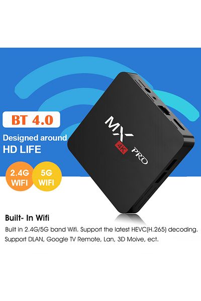 fulina Smart TV Box, Quad-Core 64-Bit, 4k Uhd, Android 6.0, 4k Uhd, 1gb+8gb, Suitable for Home Use