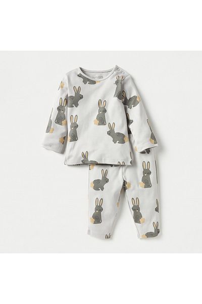 Juniors All-Over Bunny Print T-shirt and Pyjama Set