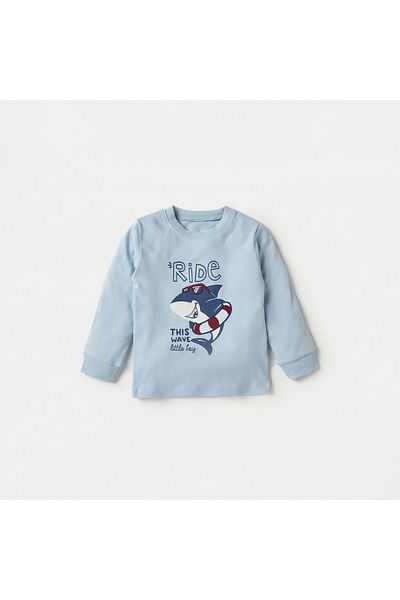 Juniors Shark Print Long Sleeves T-shirt and Pyjama Set